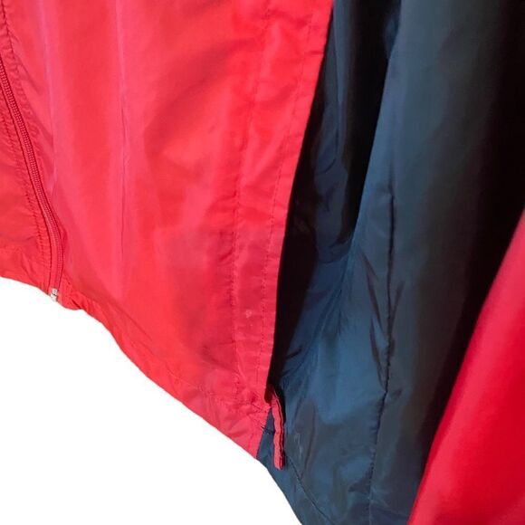 Columbia Sz M Red Black Nylon Outdoor Camping Hoodie Windbreaker Raincoat - Picture 6 of 9